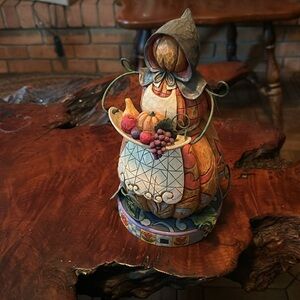 Jim shore heartwood creek feast on goodness, pumpkin pilgrim with cornucopia